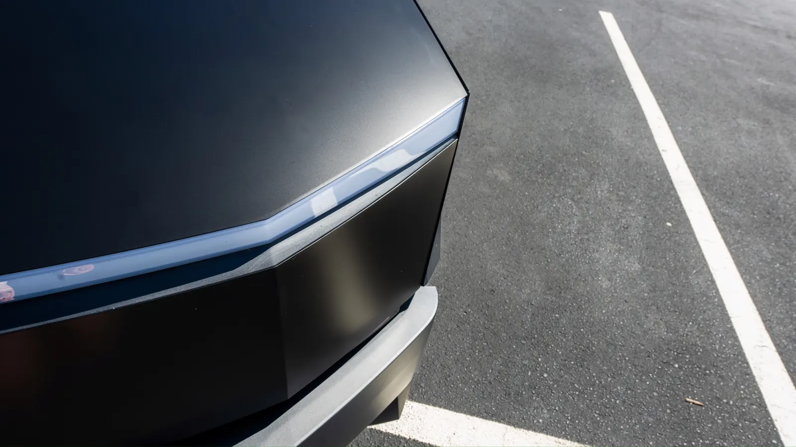 Close-up of the satin-black wrap and light bar